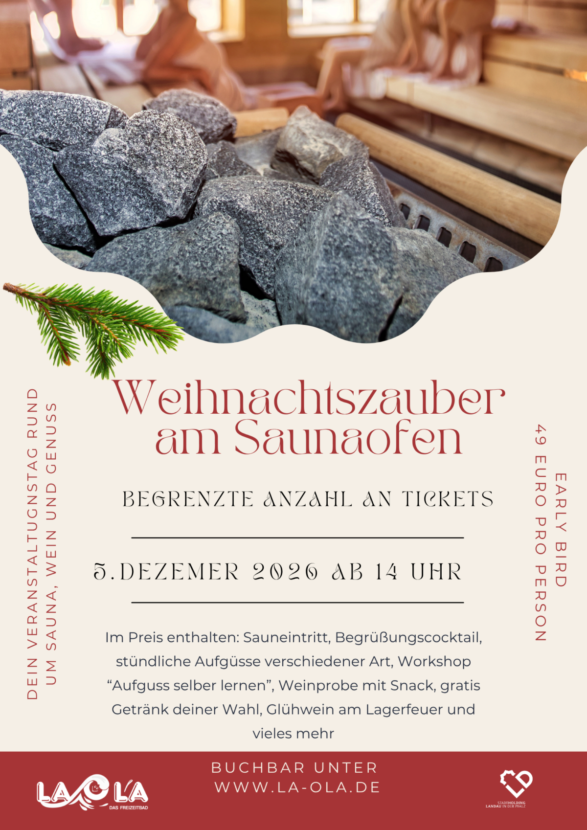 Weihnachtszauber am Saunaofen